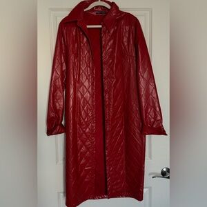 Red Quilted Women's Coat